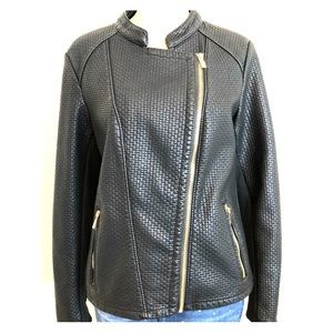 NWT Calvin Klein modern Moto Jacket textured Sz L
